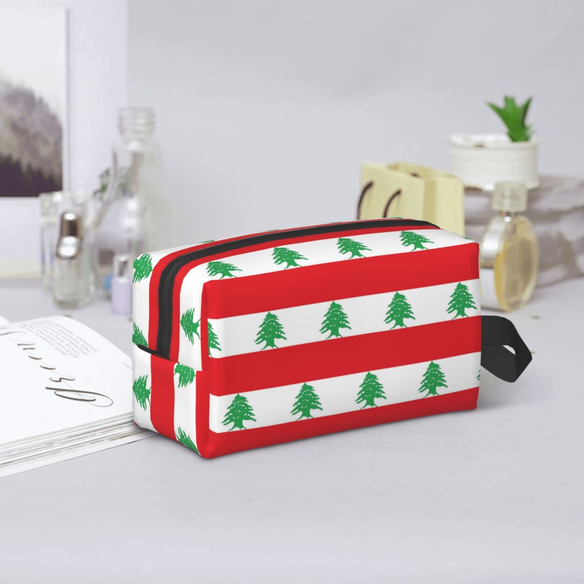 Women Bags Lebanon - Bolsa de maquillaje con bandera del