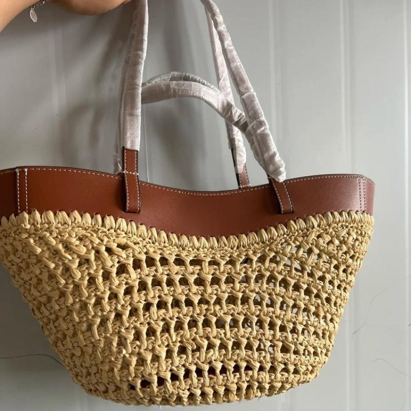 Women'S Raffia Bags - Bolso de playa tejido hueco de
