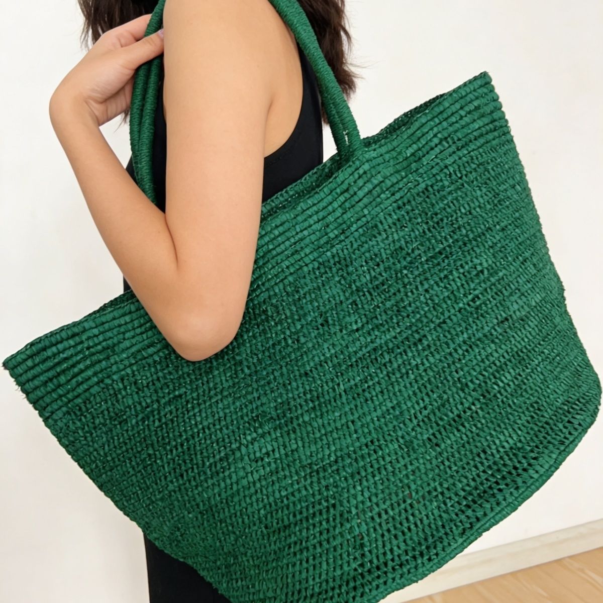 Women'S Raffia Bags - Bolso de Hombro Grande de Rafia
