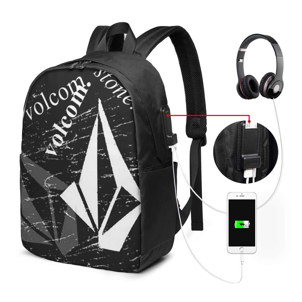 Women Bags Logo - Mochila con logotipo de V-Volcom, bolsa
