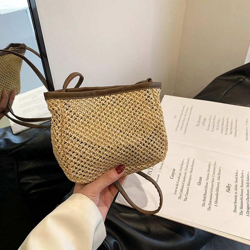 Women'S Raffia Bags - Bolso Casual de Piel Sintética y