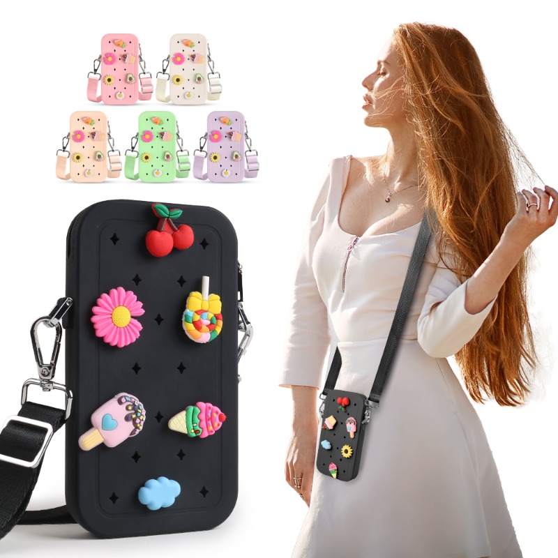 Phone Bag Crossbody - Bolso Bandolera Multifuncional de Silicona, Impermeable,