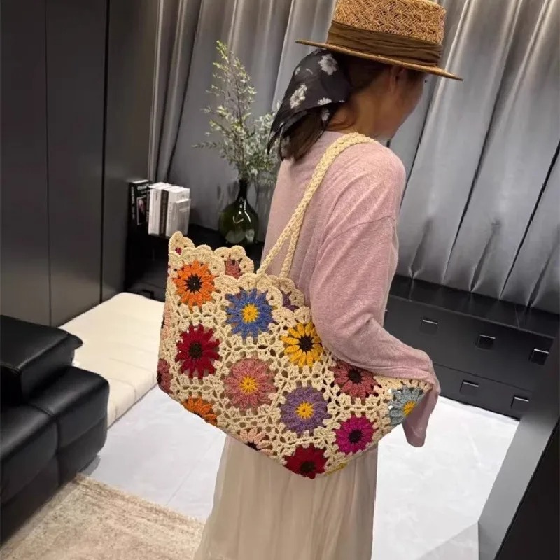 Crochet Market Bag - Bolso de hombro tejido a mano