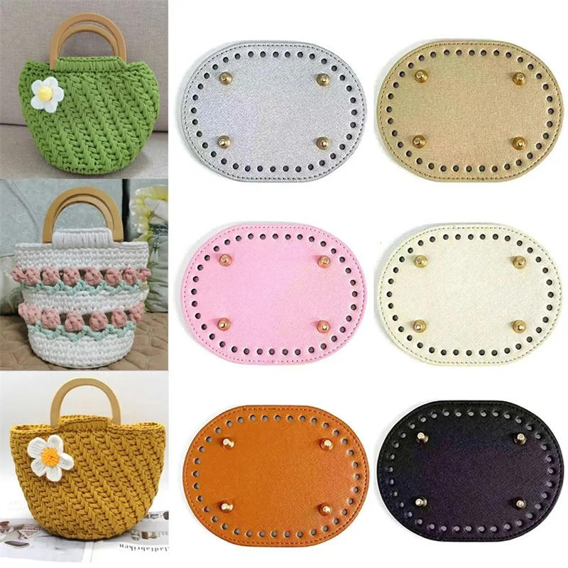 Crochet Market Bag - Fondo ovalado de 14,5x11cm para bolso