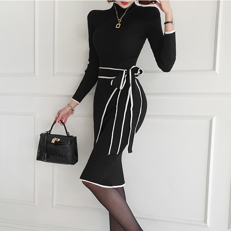 Vestido de suéter de hilo core - Women Bags Ru reseña y precio