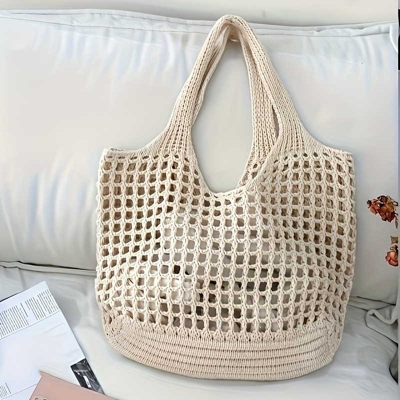 Bolso de mano de malla de ganc - Crochet Market Bag reseña y precio