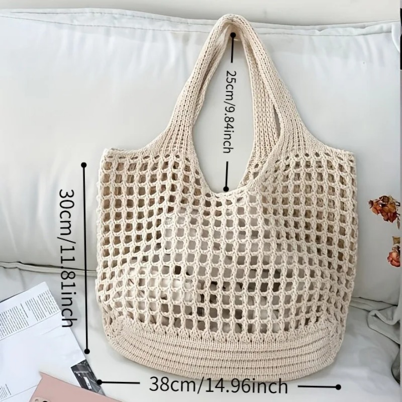 Bolso de mano de malla de ganc - Crochet Market Bag reseña y precio