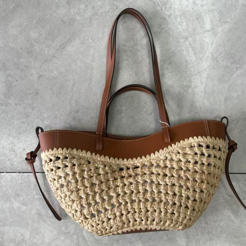 Bolso de playa tejido hueco de - Women'S Raffia Bags reseña y precio