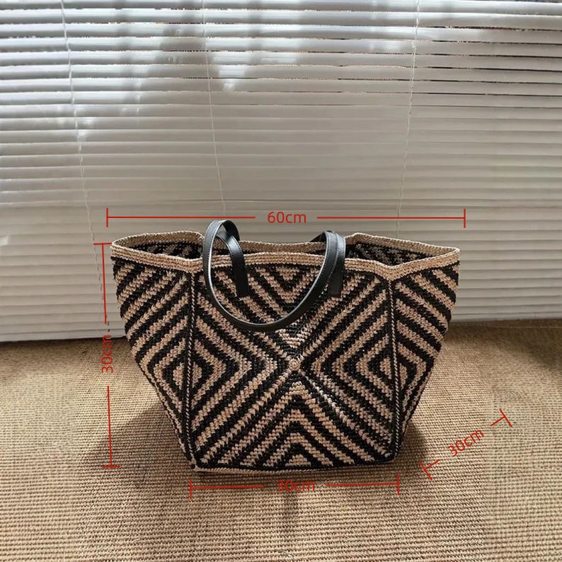 Bolso tote grande de rafia par - Women'S Raffia Bags reseña y precio