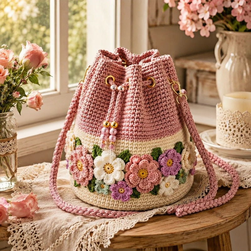 Bolso de Hombro Cruzado de Gan - Crochet Market Bag reseña y precio