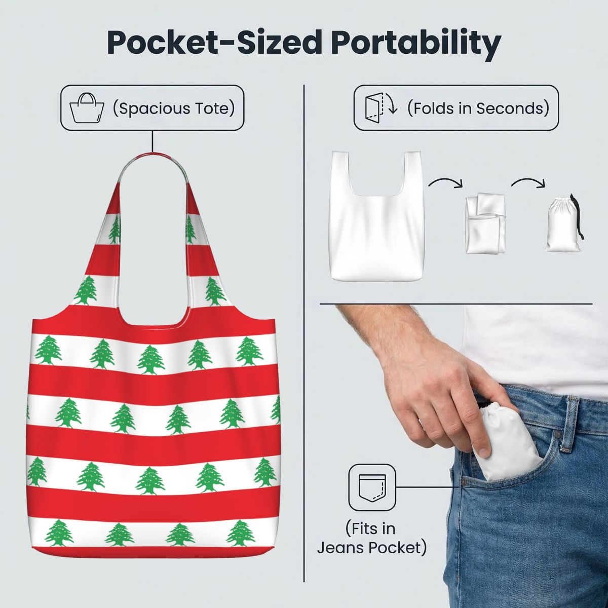 Bolso de compras con bandera d - Women Bags Lebanon reseña y precio