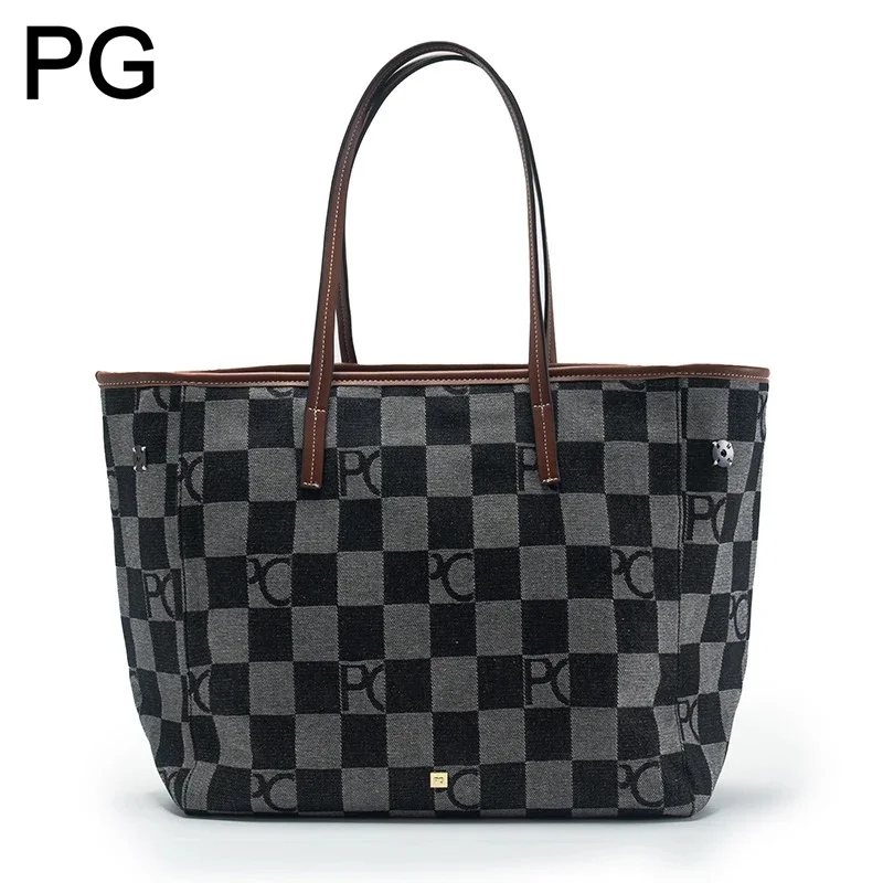 Bolso Tote a Cuadros Retro par - Women Bags Logo reseña y precio