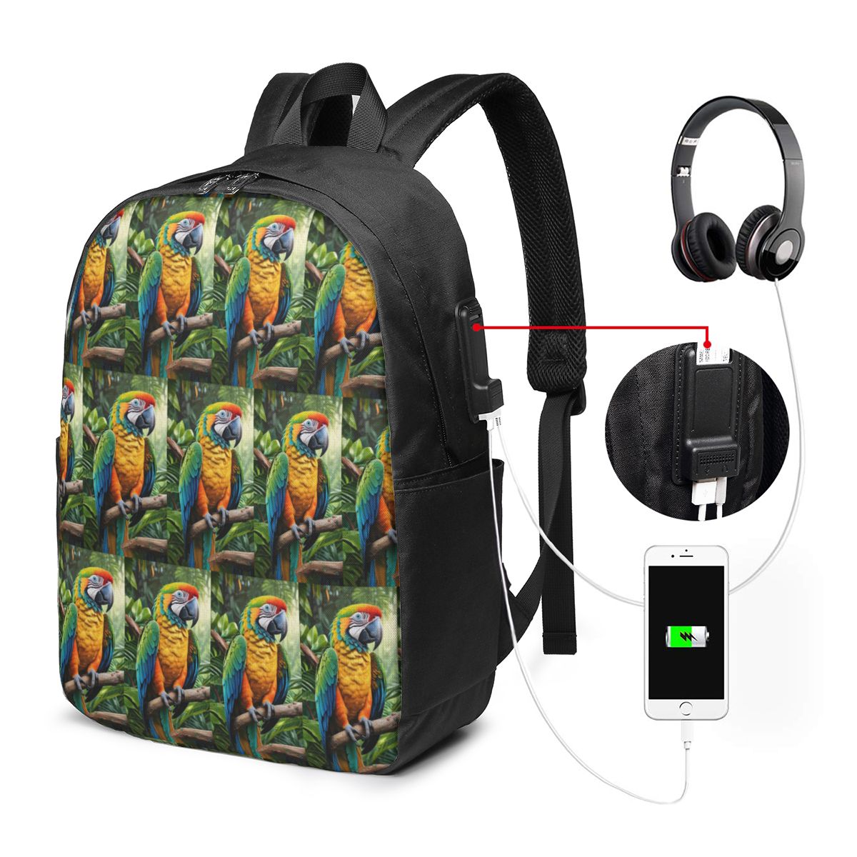 Mochila con diseño de loros ma - Women Bags For Women reseña y precio