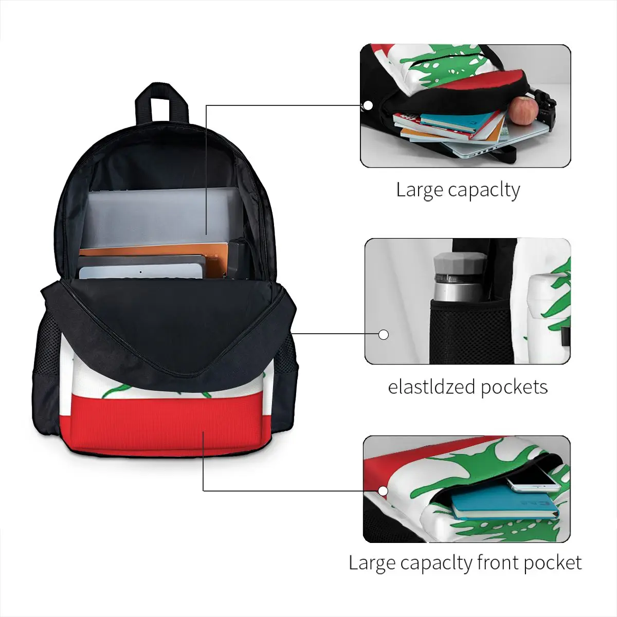 Mochila escolar con bandera de - Women Bags Lebanon reseña y precio