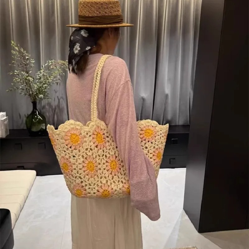 Bolso de hombro tejido a mano  - Crochet Market Bag reseña y precio