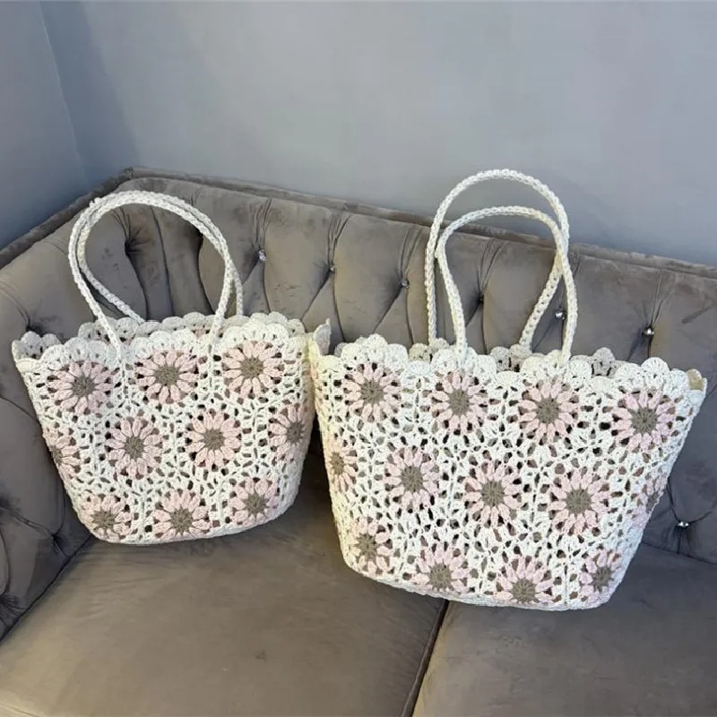 Bolso de hombro tejido a mano  - Crochet Market Bag reseña y precio