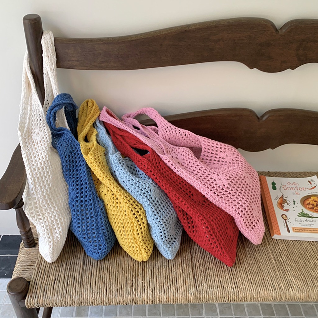 Bolso de ganchillo hecho a man - Crochet Market Bag reseña y precio