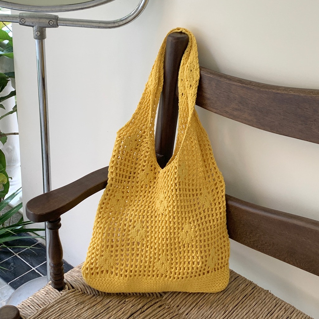 Bolso de ganchillo hecho a man - Crochet Market Bag reseña y precio